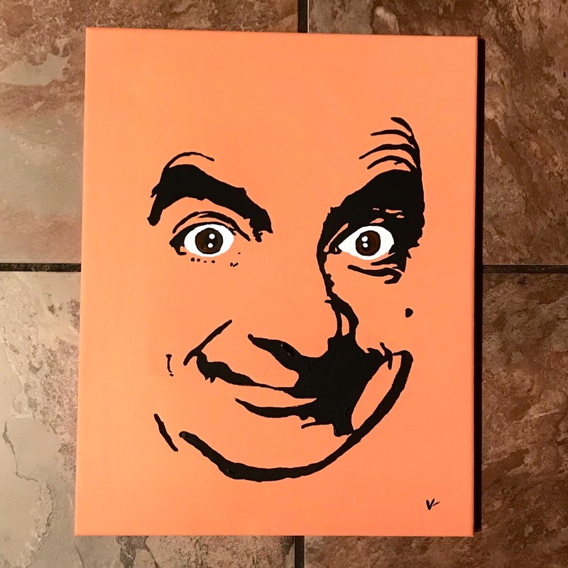 Rowan Atkinson Mr Bean Blackadder POP Art 11×14 Canvas Painting Basel original