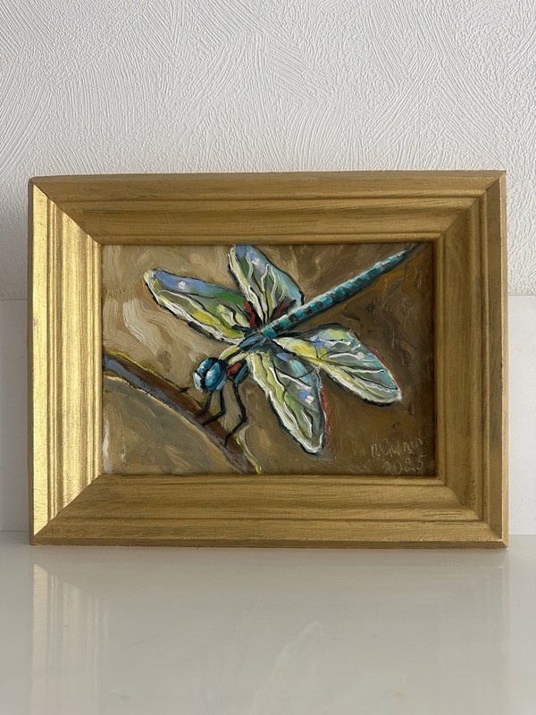original oil painting Dragonfly 15х20cm Gift Wall Art Fine Art Semi-Abstract