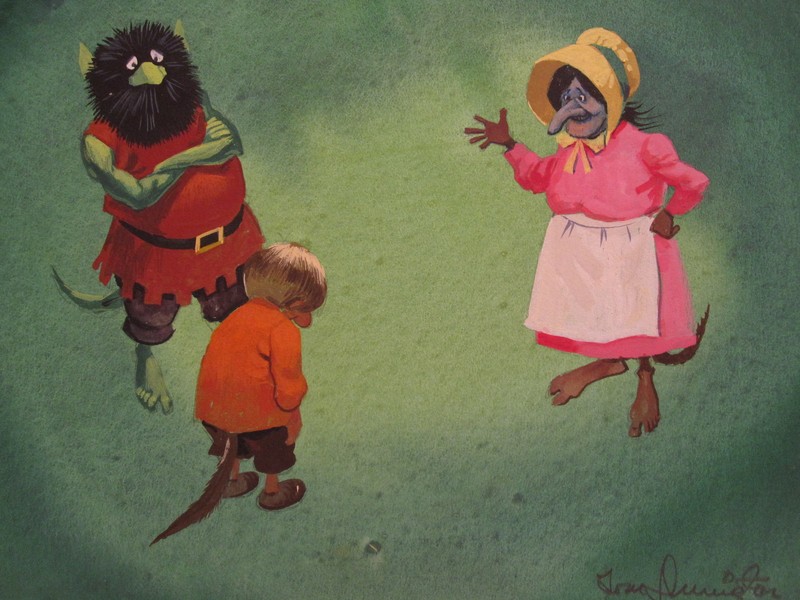 VINTAGE AMERICAN ILLUSTRATOR ART PAINTING TROLL CHILDREN BOOK CARTOON CHARACTER