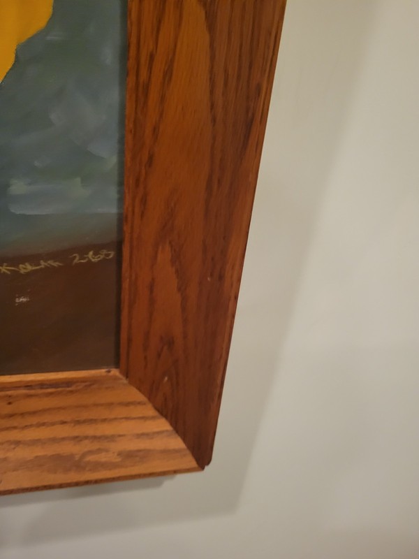 Vintage 1968 Still Life Oil Painting By Linda Kolar Framed Mid Century Art gallery