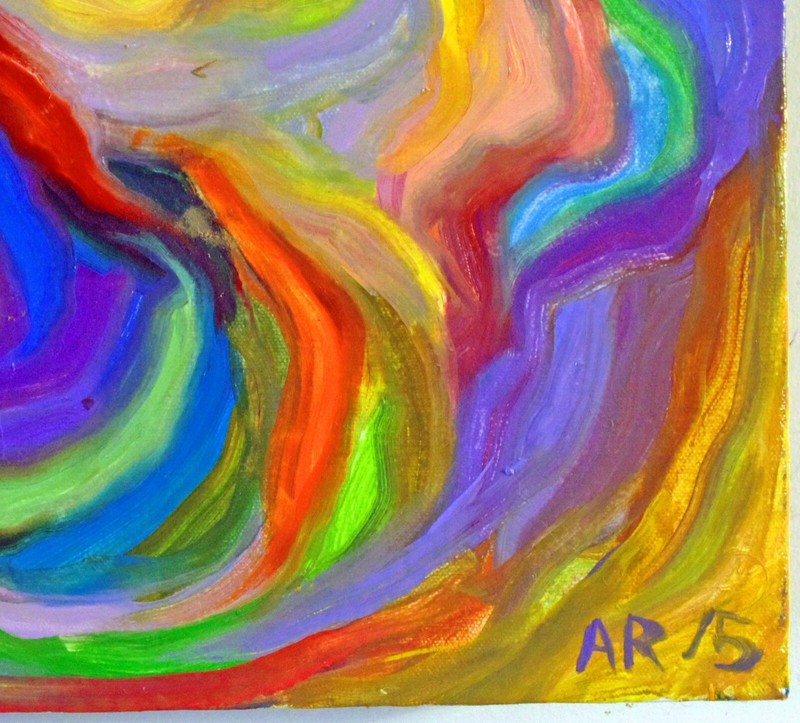 YOUR COMPASSION Arthur Robins Original ABSTRACT OIL Artist love flowers colorful gallery