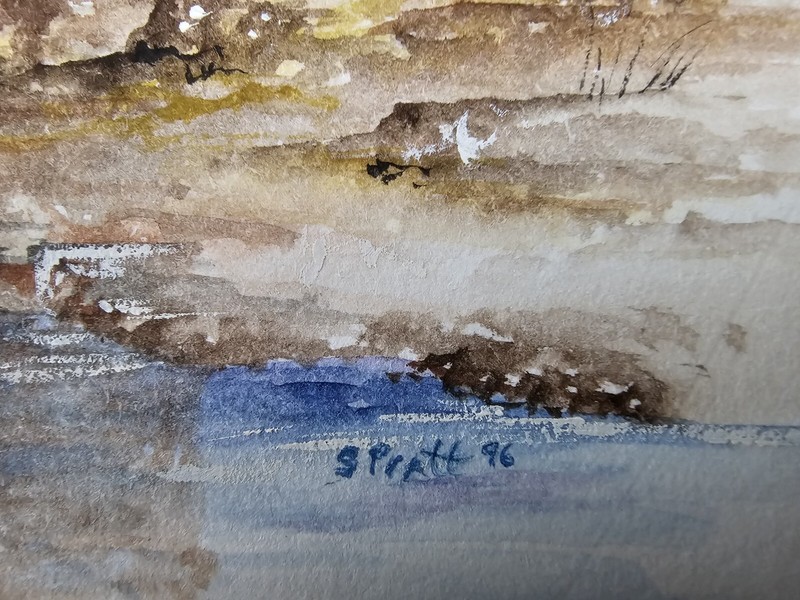 Vintage Original Signed Samuel B. Pratt Watercolor Painting 18x16 Framed Art gallery