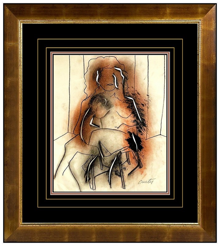 Tony Curtis Original Acrylic Painting Female Figurative Modern Signed Framed Art