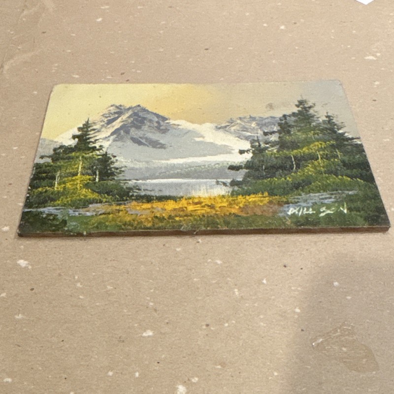 Original hand signed oil painting on canvas 5 x 7 inch mounted on board