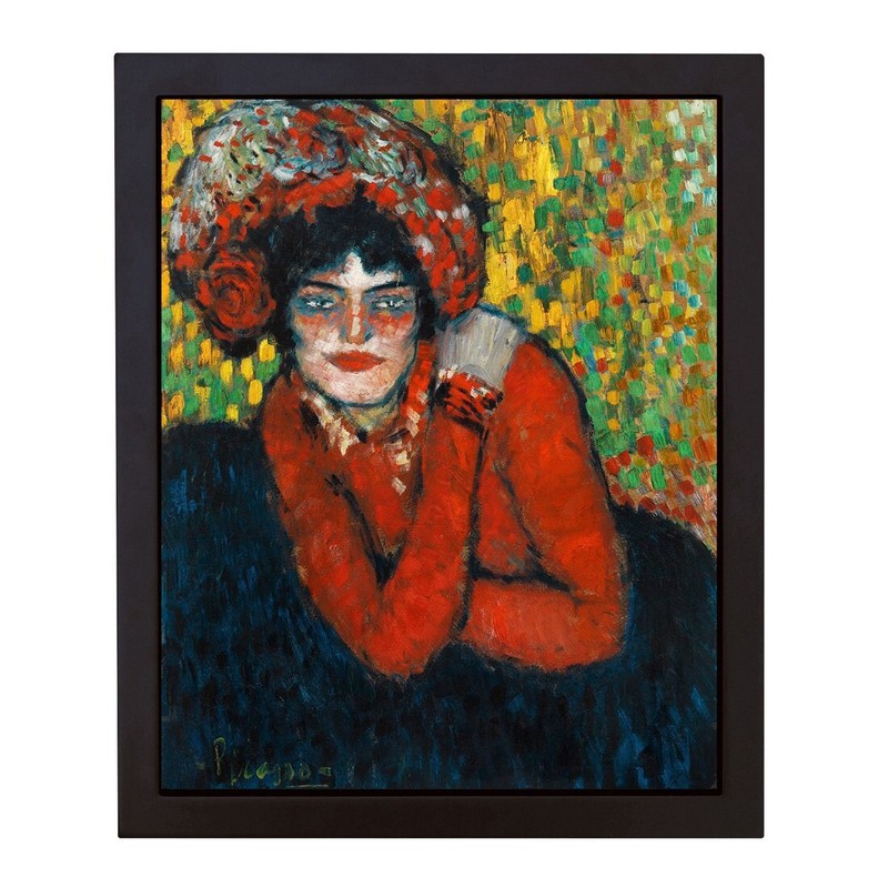 Black Floater-Framed Margot by Pablo Picasso Canvas Giclee Art (14 in x 12 in)