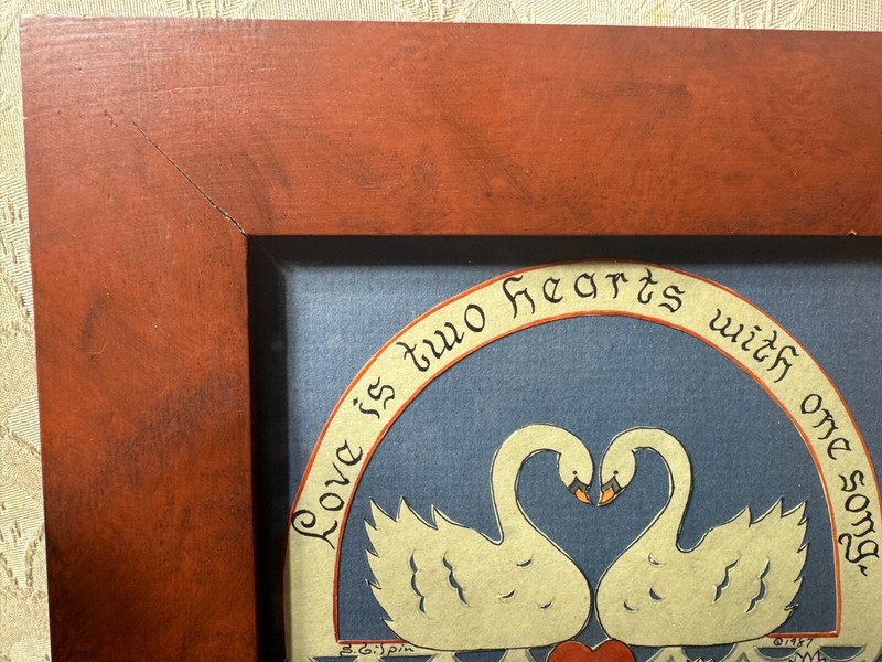 Sandra Gilpin Scherenschnitte "Love Is Two Hearts...." Folk Art - Signed/Framed gallery