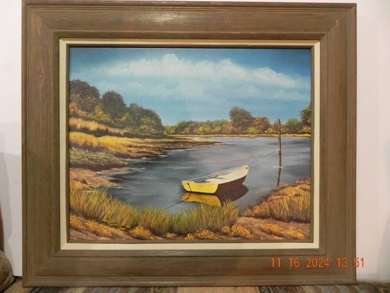 Acrylic / Giclee » At Rest» on Long Island on Canvas, Framed & Signed