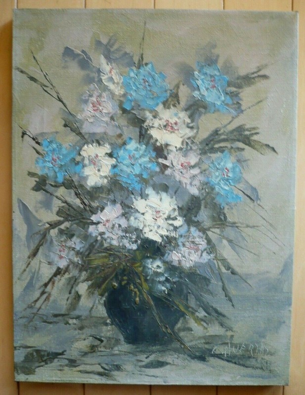 SEGUNDO HUERTAS, LISTED ARGENTINA NY IL CHUNKY VINTAGE MODERN IMPRESSIONIST OIL