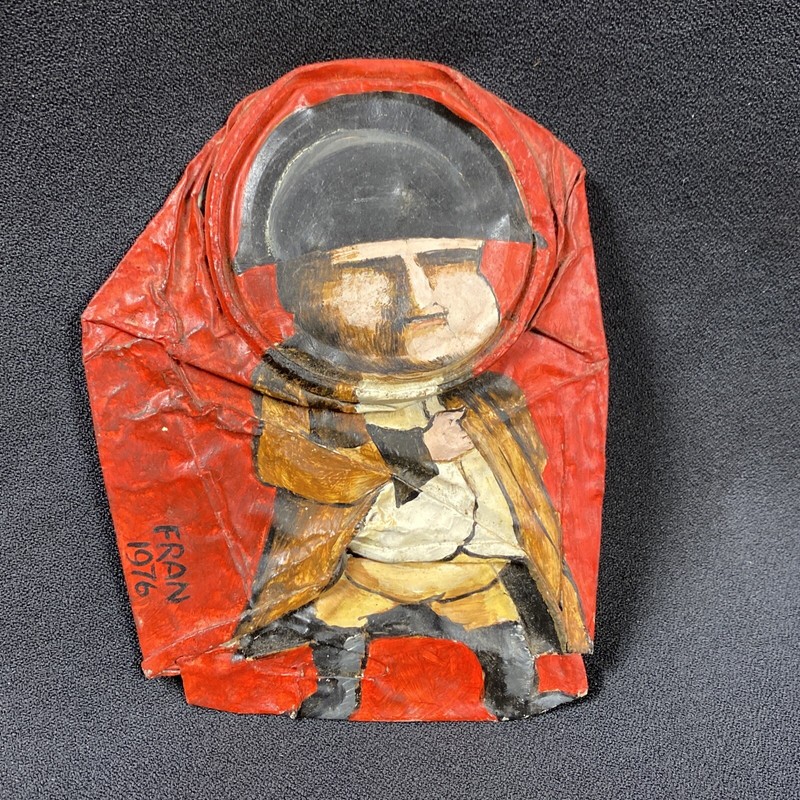 Painted Tin Napoleon Bonaparte French Art military By Fran 1976 Outsider Art WOW gallery