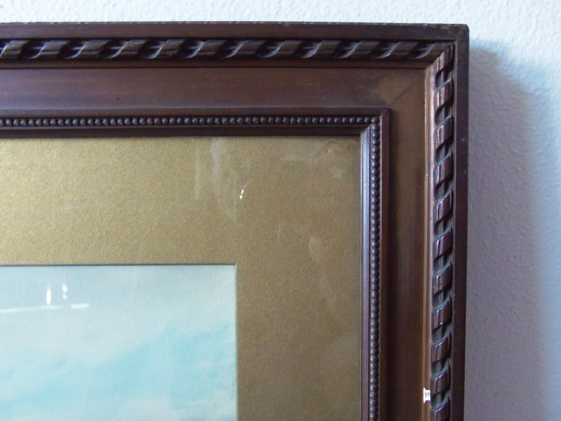 Untitled Seascape Watercolor c1900 George Howell Gay in Original Antique Frame gallery
