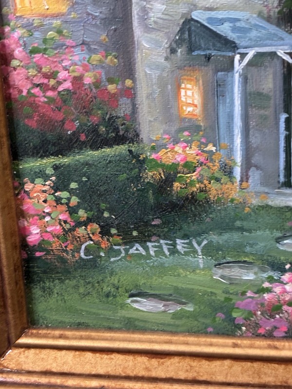 Original Oil Painting C. Jaffey Framed 12x16 Vintage Art gallery