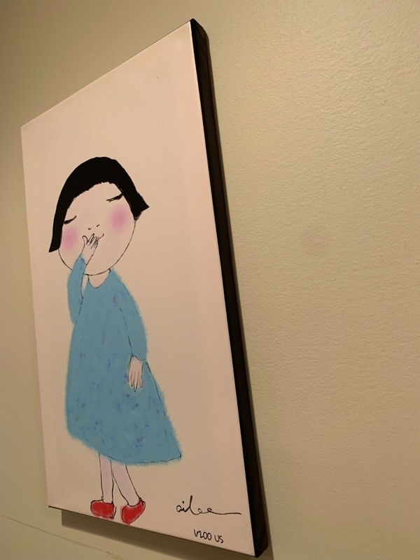 A Turquoise Girl with Red Shoes, original, 20x12" Limited Edition gallery