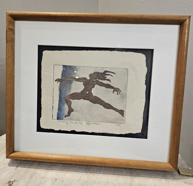 Dancing Nude #3 Framed Art Work Artist Signed Watercolor Graphic Arts