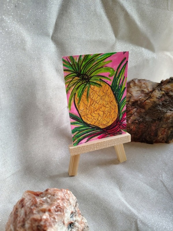ACEO Alcohol Ink on cardstock. "Crown of the Tropics" 1/9 The Saturated Harvest gallery