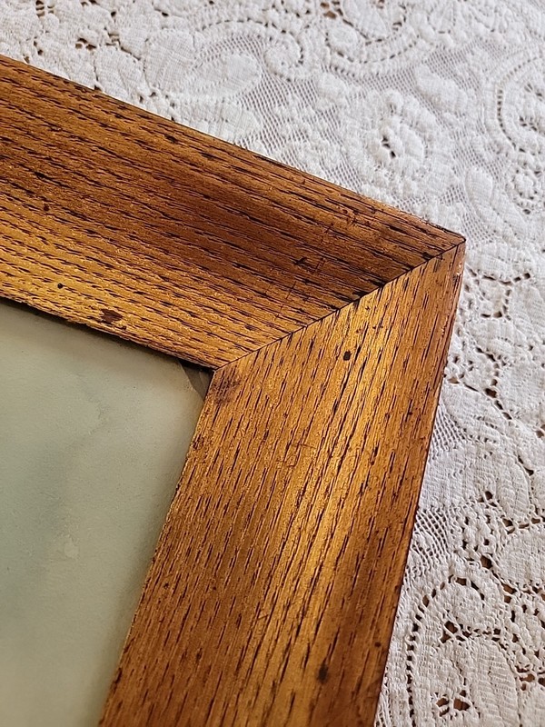 Vintage Oak Frame Grapes Leaf Vine Watercolor Painting Signed 15.25×19" Read gallery