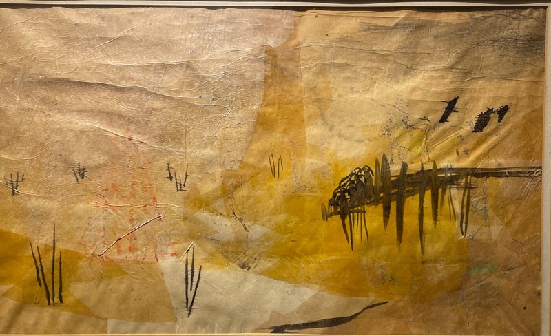 Large Signed Werner Drewes 1969 Modernist Watercolor On Rice Paper 21” X 31” gallery