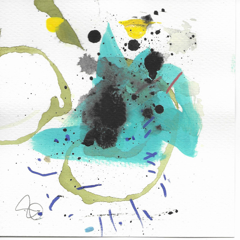 "Stain 34" Teagan Reasor Original Abstract Painting Acrylic 6x6 SHLERM ARTS gallery