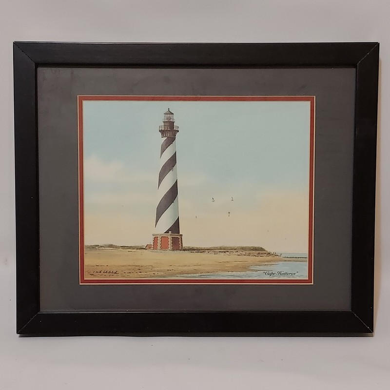 Framed Matted Cape Hatteras Lighthouse OBX North Carolina C. Keith Whitelock