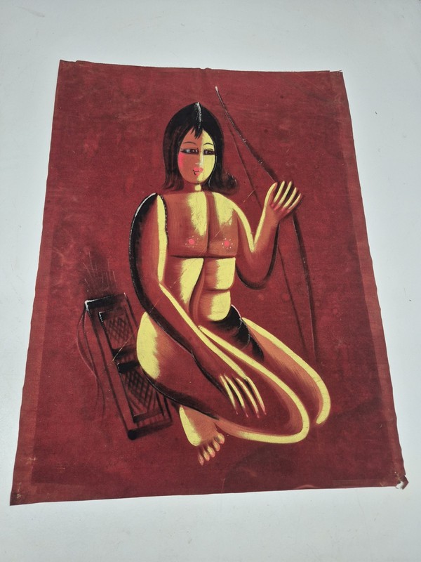 ART Vintage Woman Velvet Painting 21 x 15 
