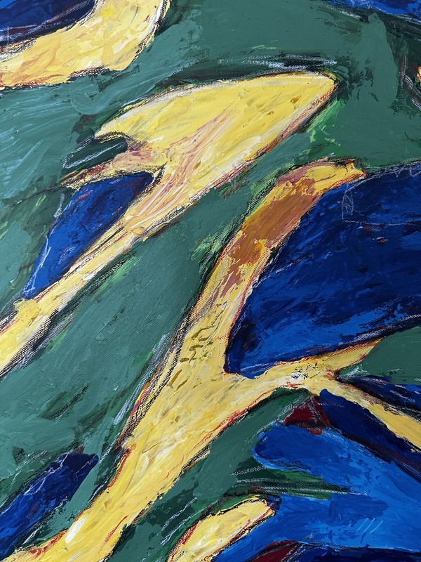30x24 inch "Johnny Davis Abstract Acrylic on Canvas Painting - Original Artwork" gallery