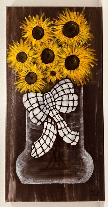Hand Painted Floral Acrylic paintings, for any room, office or home. Set Of 2
