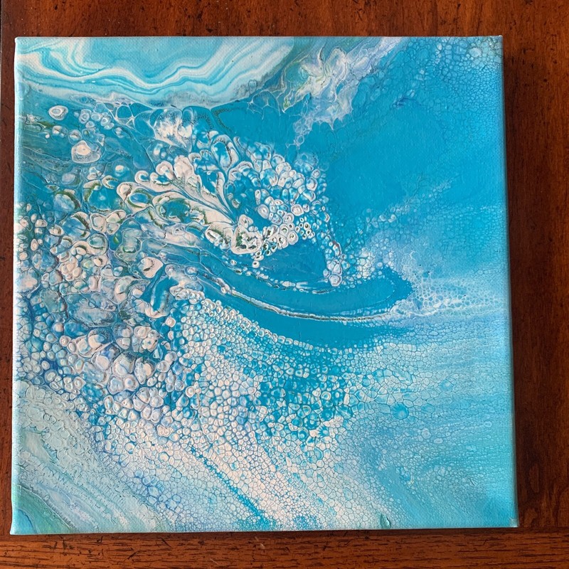 Original Abstract Art on Canvas Calm Peaceful Home Decor Poured Acrylic #41