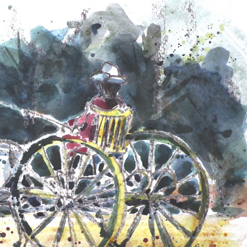 Larry Lerew painting impressionism collectible original horse carriage COA gallery