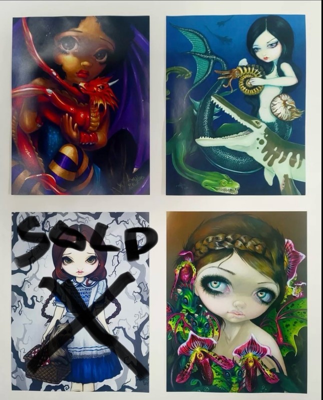 3 Jasmine Becket-Griffith STRANGELING Prints MERMAID / ORCHIDS / DRAGON 11”x14”