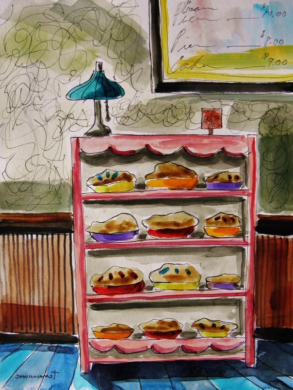 Original Bakery Sketch Cake Food Watercolor Impressionism