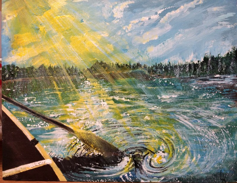 100% hand painted landscape painting on canvas panels acrylic art 10 x 8 inches