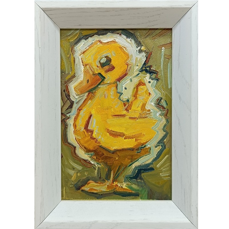 Signed Framed Oil Painting Goose Animal Art Original Gift 4×6