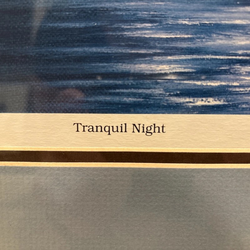 Tranquil Night by Sonny Lund Framed Oil Painting On Canvas Signed 29x25 Inches gallery