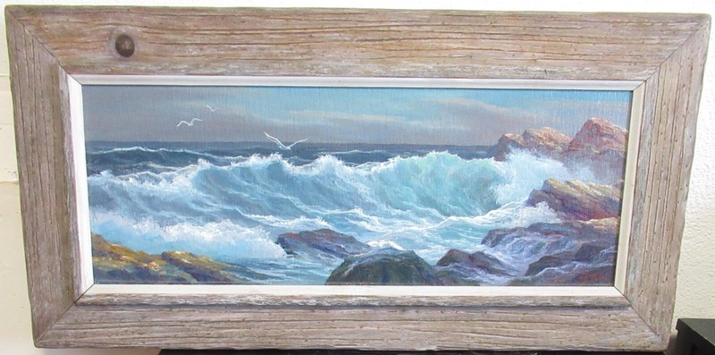 CARTER «GRANITE COAST » ORIGINAL OIL ON BOARD SEASCAPE PAINTING