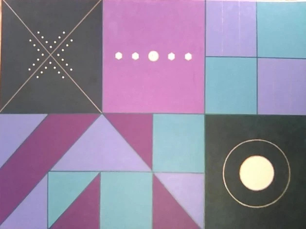 Medication Abortion Tic Tac Toe acrylic painting