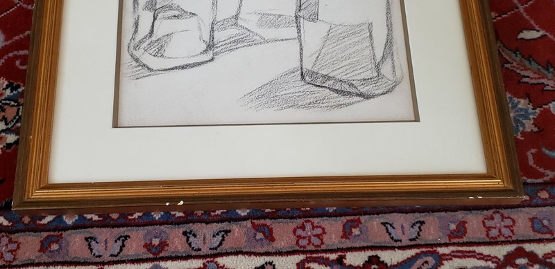 Three Bottles charcoal on paper painting gallery