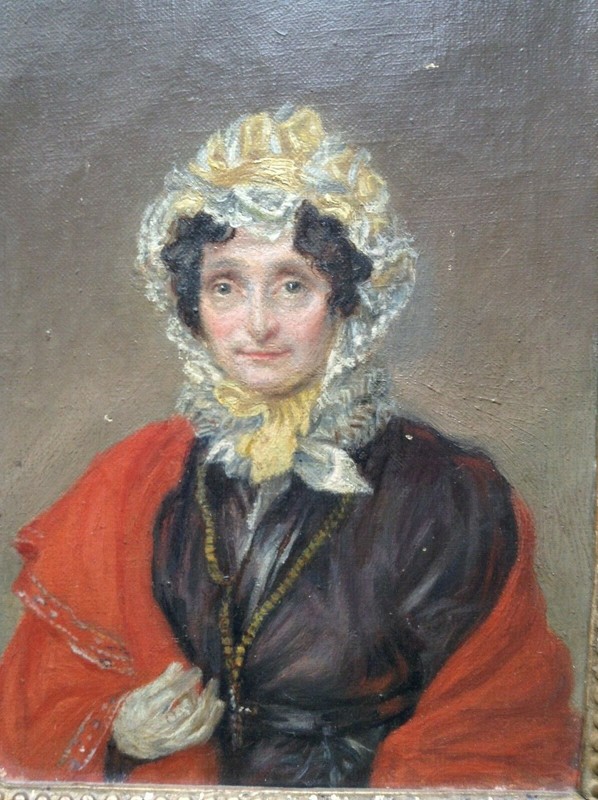 Original Antique French Romanticism Oil on Canvas 1810's - Portrait of a Lady gallery