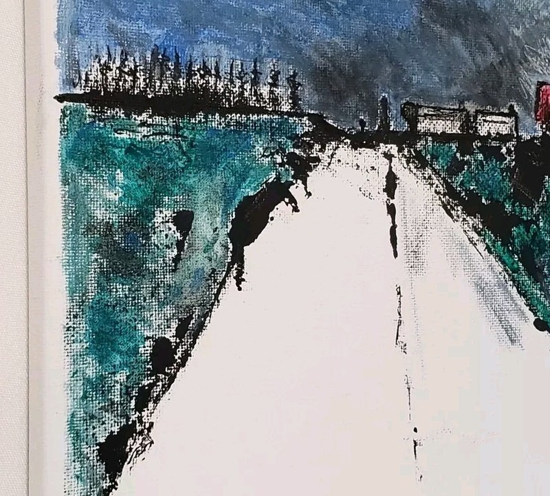 No.631 Original Abstract Modern Minimal Landscape Painting By K.A.Davis gallery