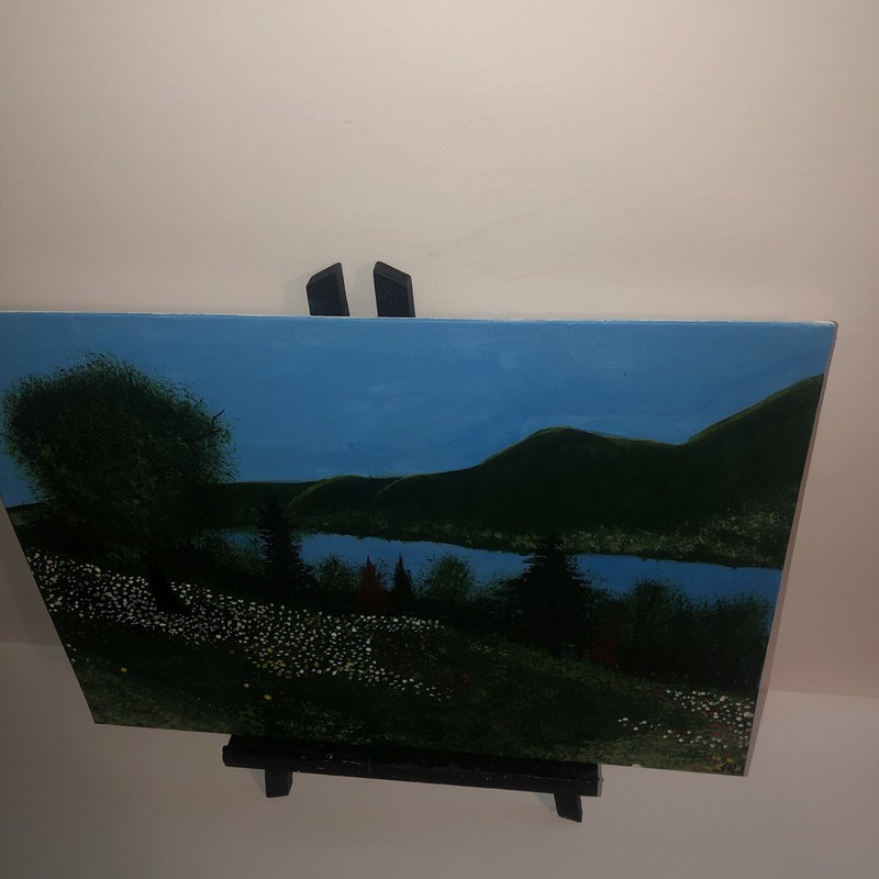 Handmade Acrylic Landscape Meadow Acrylic Painting Wall Art Gift gallery