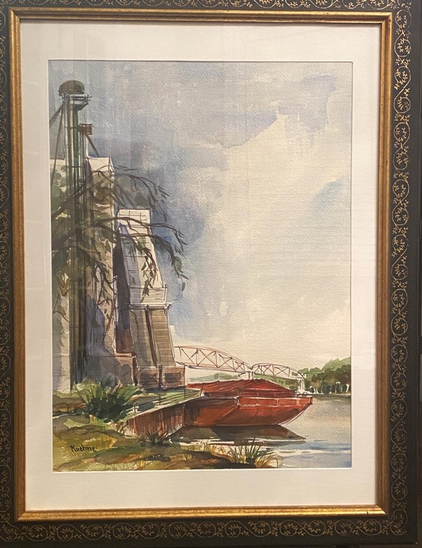 Max Kuehne (German/American, 1880-1968), VTG Large Landscape Watercolor, Signed!