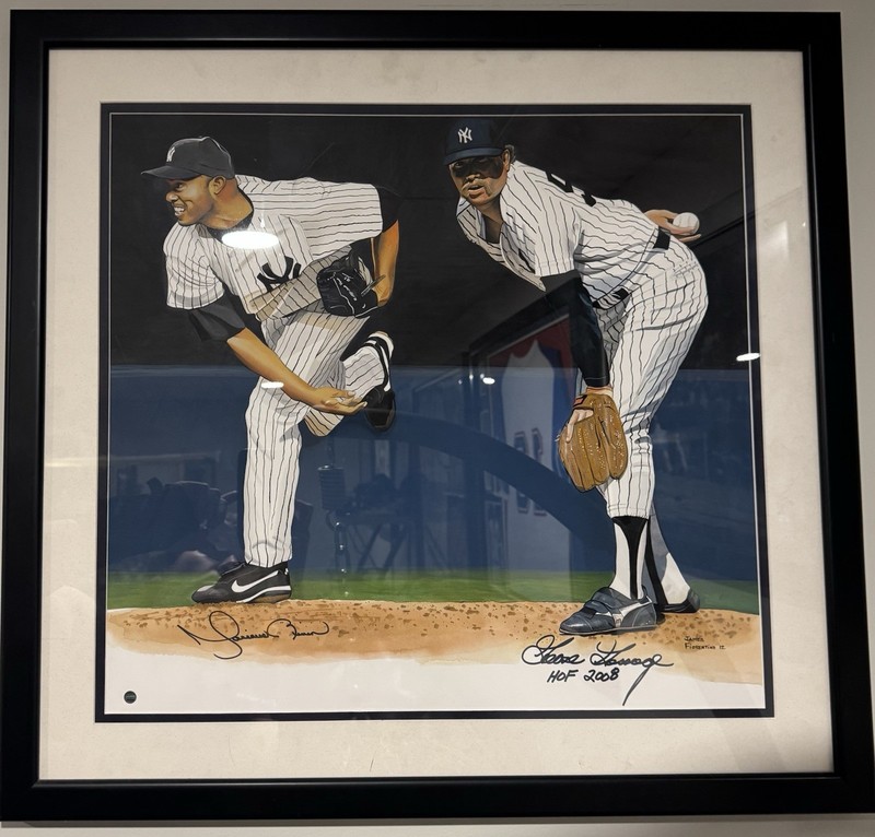 Framed Signed Mariano Rivera Goose Gossage ORIGINAL James Fiorentino Painting
