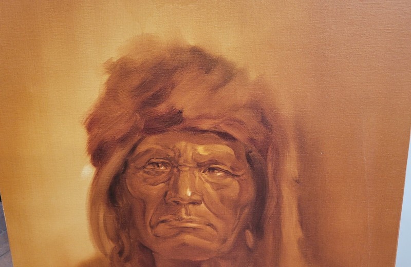 original painting Lisandro Lopez Baylon (1951-) Native American 24x36 gallery