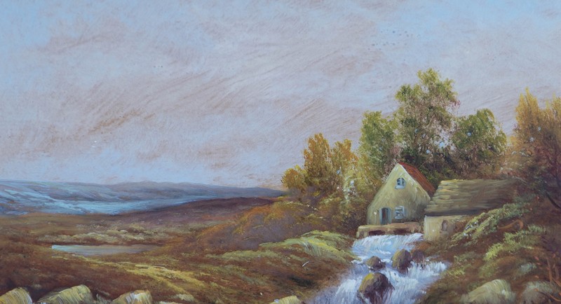 George Jennings (1872-1930) - Early 20th Century Oil, Cottages and Waterfall gallery