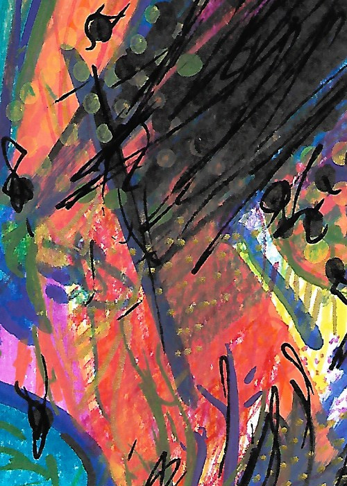 ACEO ATC CARD «Prophecy 18» REASOR Original Abstract Painting 2.5×3.5