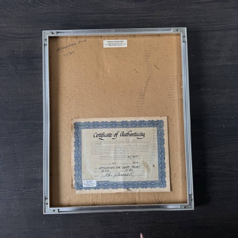 Ron Russell Glass Print Approaching the Light (Blue) Original Frame 1982 gallery