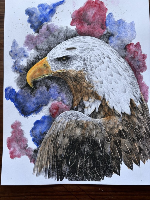 Eagle Watercolor Painting Jackie Art Original Signed by Artist Big Bear Lake
