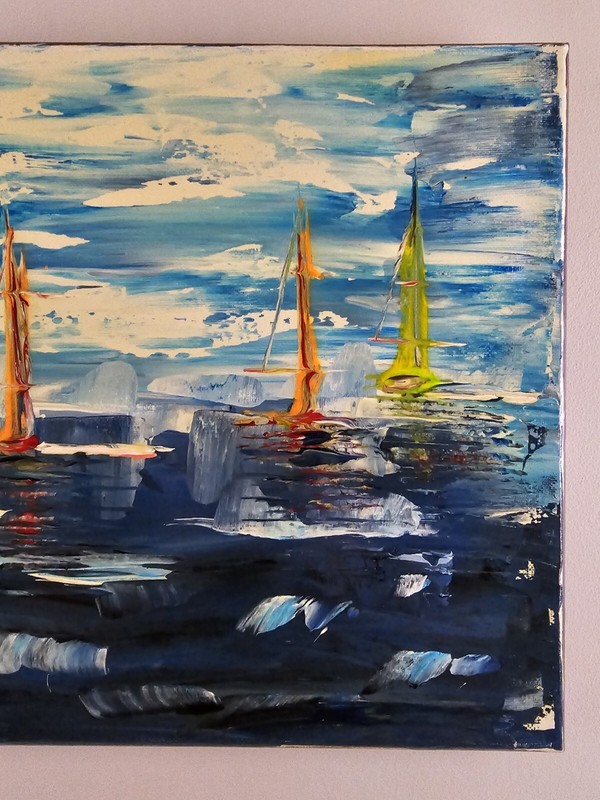 Original Signed Alexander Pascovici Painting 14x11 Impressionist Ocean Art gallery