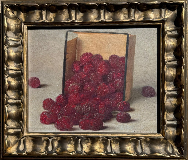Early Western Artist Elbridge A Burbank Still Life Listed American Painter