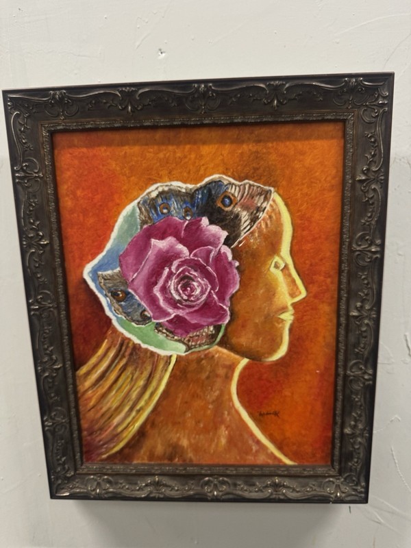 Original quality art «Exotic flower girl» FRMD NADINE KAYTALL EXPRESSIONISM