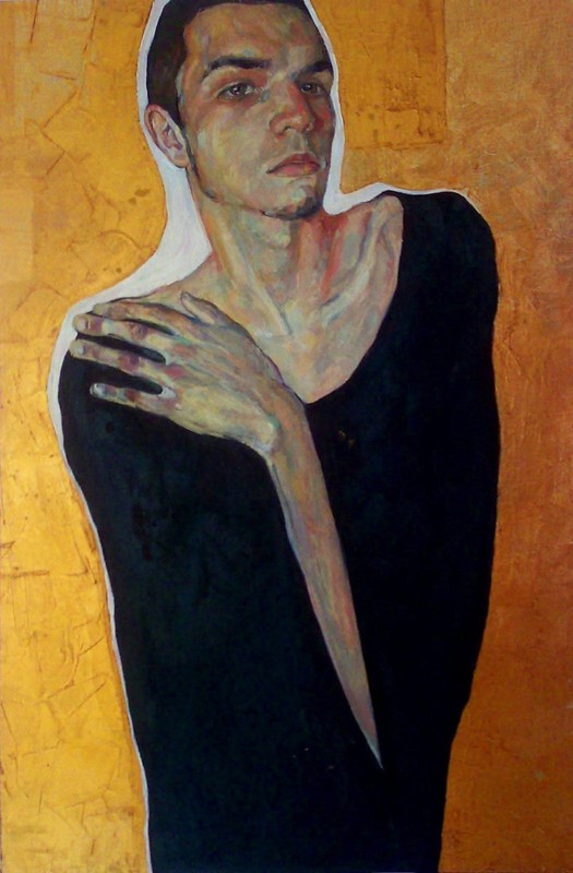 Original Oil Painting on Canvas 28x20in/70x50cm Boy Portrait Male 2013
