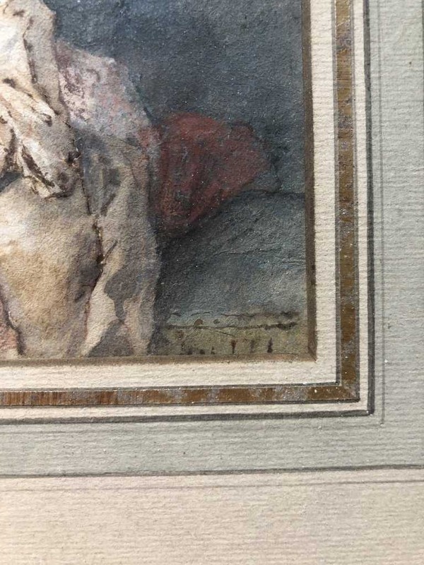 Francois Boucher (Attributed) Watercolor W/ Period Frame18th Century gallery